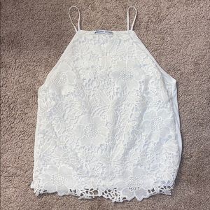 Zara White Lace Halter (NWOT)